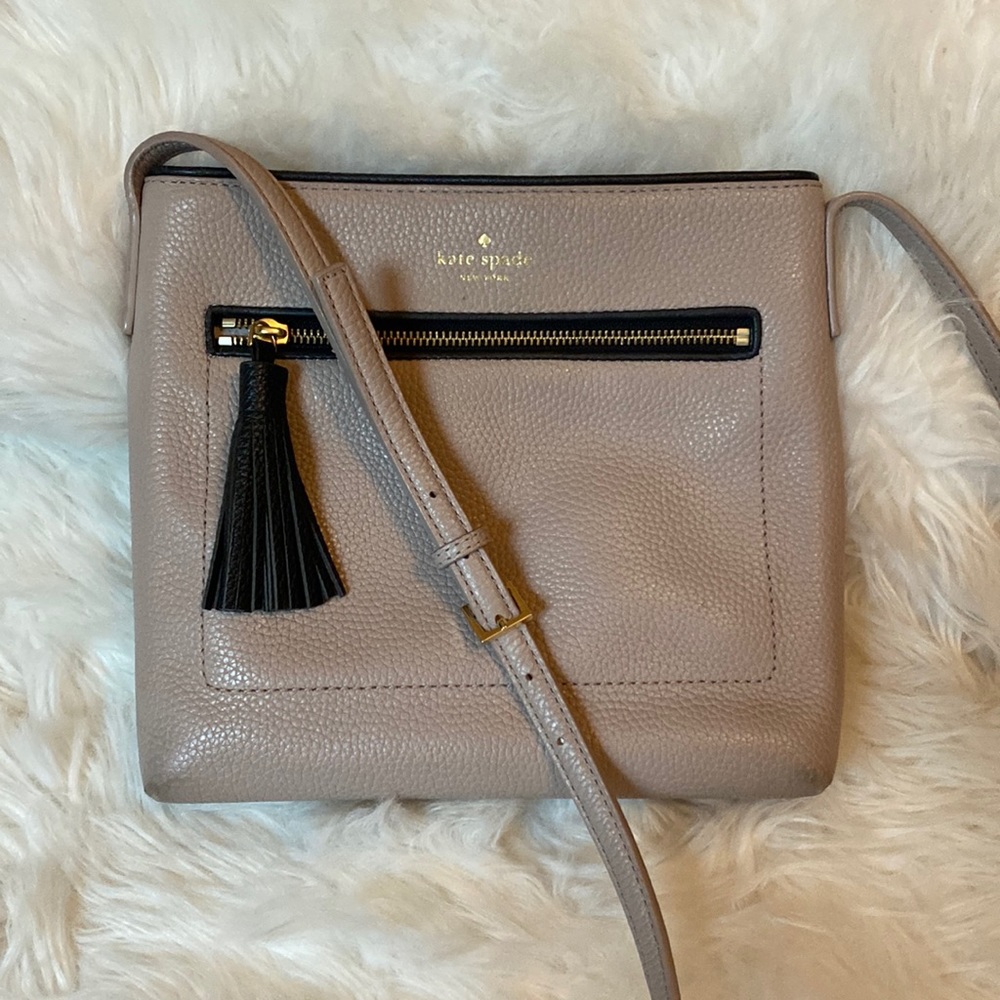 Kate Spade tan and black cross body purse